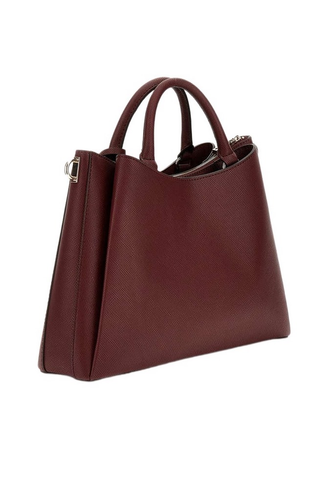 GUESS ECO GLORIANA GFRIEND SATCHEL ΤΣΑΝΤΑ ΓΥΝΑΙΚΕΙΑ BURGUNDY