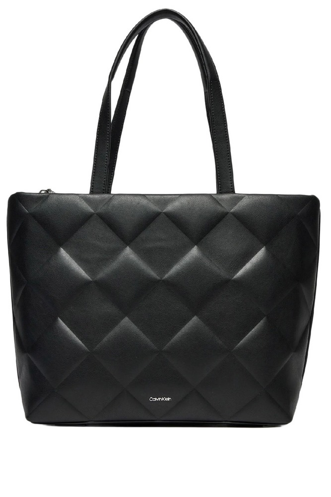 CALVIN KLEIN DIAMOND QUILT MEDIUM SHOPPER ΤΣΑΝΤΑ ΓΥΝΑΙΚΕΙΑ BLACK