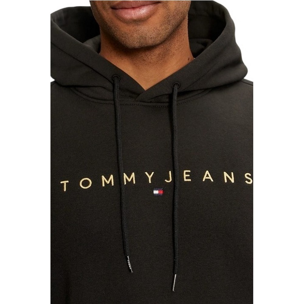 TOMMY JEANS  REG LINEAR GOLD HOOD EXT ΦΟΥΤΕΡ ΑΝΔΡΙΚΟ BLACK