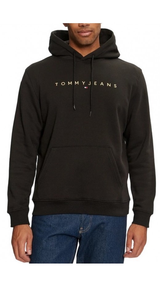 TOMMY JEANS  REG LINEAR GOLD HOOD EXT ΦΟΥΤΕΡ ΑΝΔΡΙΚΟ BLACK