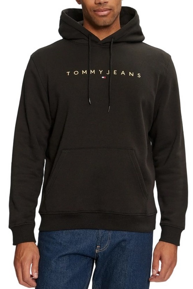 TOMMY JEANS  REG LINEAR GOLD HOOD EXT ΦΟΥΤΕΡ ΑΝΔΡΙΚΟ BLACK