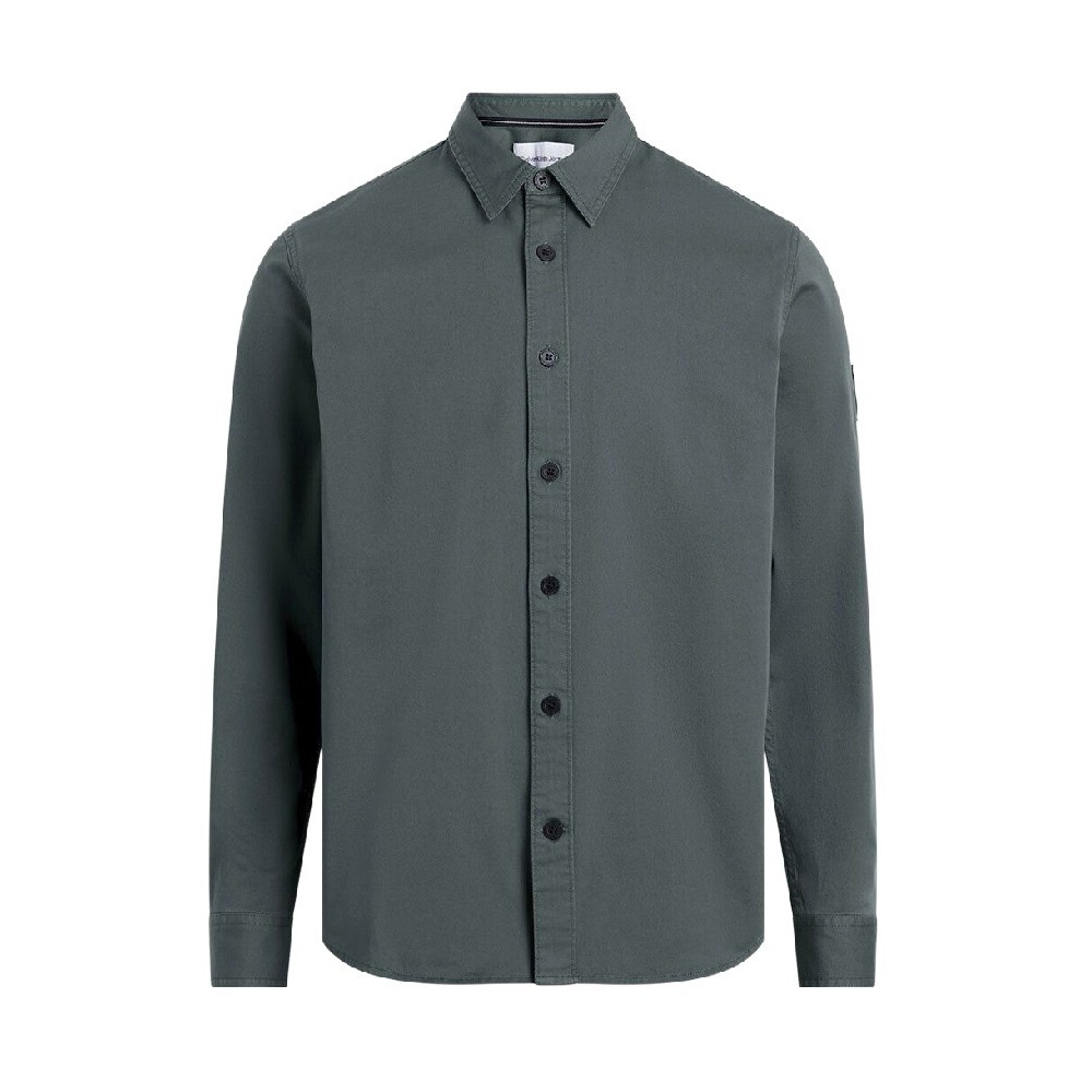 CALVIN KLEIN JEANS MONOLOGO BADGE RELAXED SHIRT ΠΟΥΚΑΜΙΣΟ ΑΝΔΡΙΚΟ ENDLESS GREY