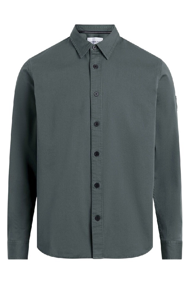 CALVIN KLEIN JEANS MONOLOGO BADGE RELAXED SHIRT ΠΟΥΚΑΜΙΣΟ ΑΝΔΡΙΚΟ ENDLESS GREY