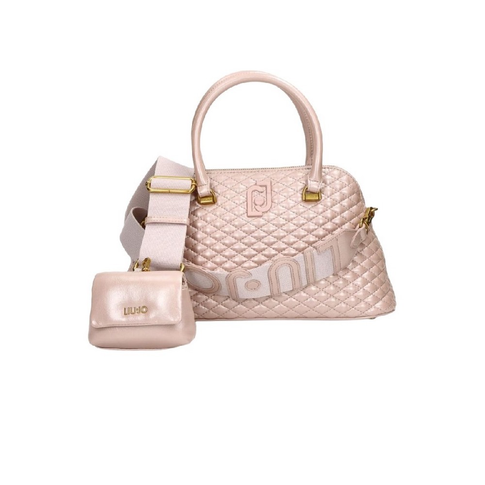 LIU JO GLOSSY QUILTED BUGATTI BAG AF4005E0022 ΤΣΑΝΤΑ ΓΥΝΑΙΚΕΙΑ ROSE