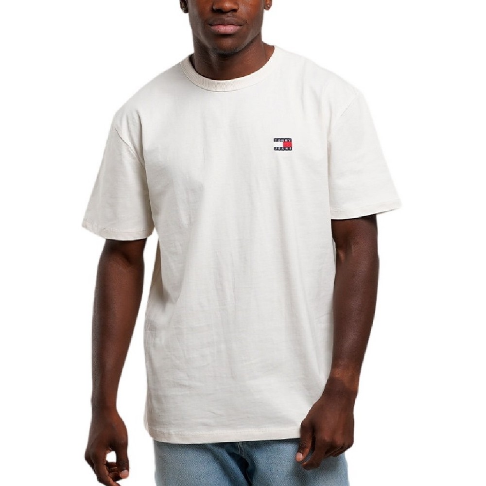 TOMMY HILFIGER REG LGTWEIGHT BADGE TEE T-SHIRT ΜΠΛΟΥΖΑ ΑΝΔΡΙΚΗ WHITE