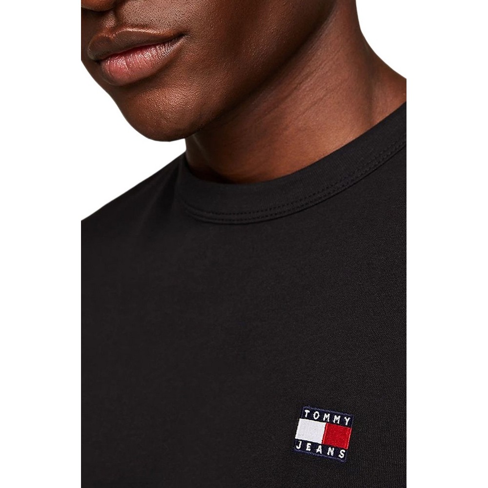 TOMMY HILFIGER REG LGTWEIGHT BADGE TEE T-SHIRT ΜΠΛΟΥΖΑ ΑΝΔΡΙΚΗ BLACK