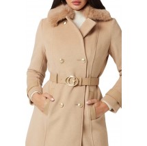 GUESS AMELIA DOUBLE BREAST ΠΑΛΤΟ ΓΥΝΑΙΚΕΙΟ BEIGE