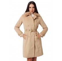 GUESS AMELIA DOUBLE BREAST ΠΑΛΤΟ ΓΥΝΑΙΚΕΙΟ BEIGE