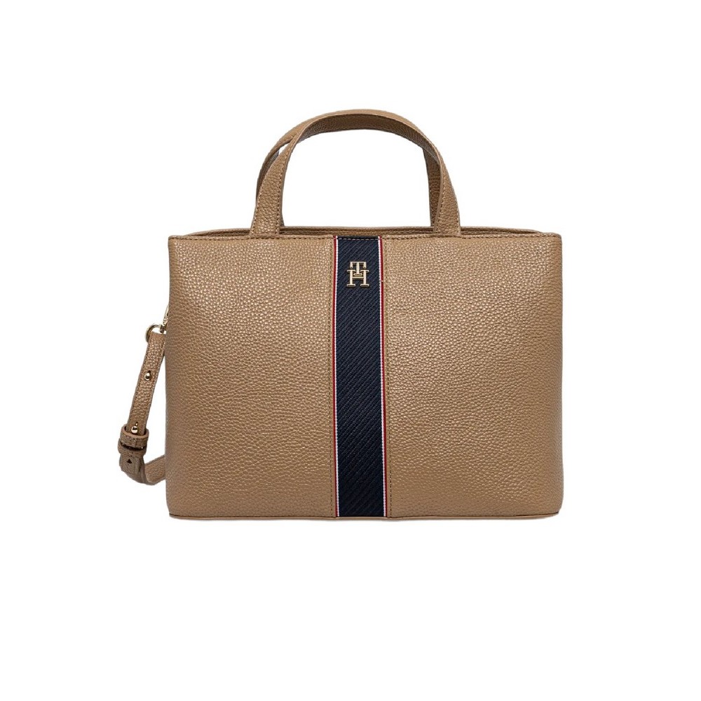 TOMMY HILFIGER LEGACY SATCHEL ΤΣΑΝΤΑ ΓΥΝΑΙΚΕΙΑ BEIGE