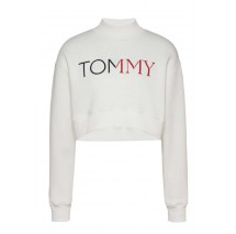 TOMMY JEANS CROP RWB TOMMY HOODIE ΦΟΥΤΕΡ ΜΠΛΟΥΖΑ ΓΥΝΑΙΚΕΙΑ WHITE