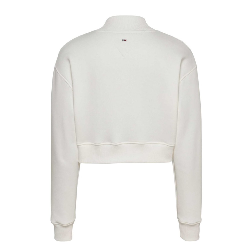 TOMMY JEANS CROP RWB TOMMY HOODIE ΦΟΥΤΕΡ ΜΠΛΟΥΖΑ ΓΥΝΑΙΚΕΙΑ WHITE