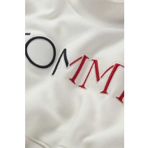 TOMMY JEANS CROP RWB TOMMY HOODIE ΦΟΥΤΕΡ ΜΠΛΟΥΖΑ ΓΥΝΑΙΚΕΙΑ WHITE