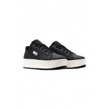 TOMMY HILFIGER TJW FLATFORM SNEAKER METALLIC ΠΑΠΟΥΤΣΙ ΓΥΝΑΙΚΕΙΟ BLACK/WHITE