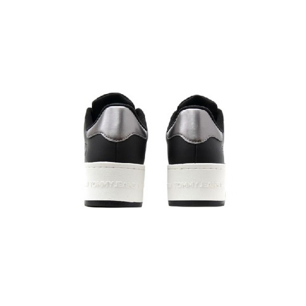 TOMMY HILFIGER TJW FLATFORM SNEAKER METALLIC ΠΑΠΟΥΤΣΙ ΓΥΝΑΙΚΕΙΟ BLACK/WHITE