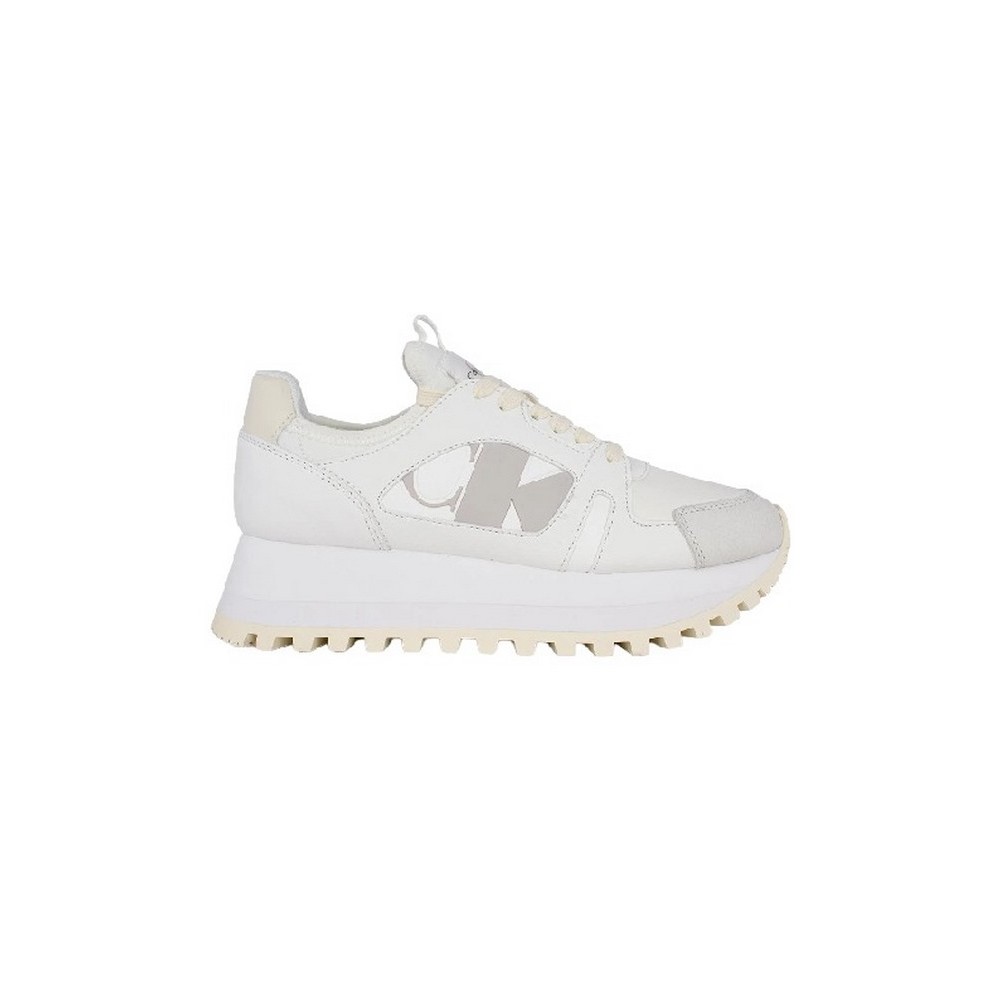 CALVIN KLEIN JEANS RUNNER LOW LACEUP MIX NBS ΠΑΟΥΤΣΙ ΓΥΝΑΙΚΕΙΟ BRIGHT WHITE