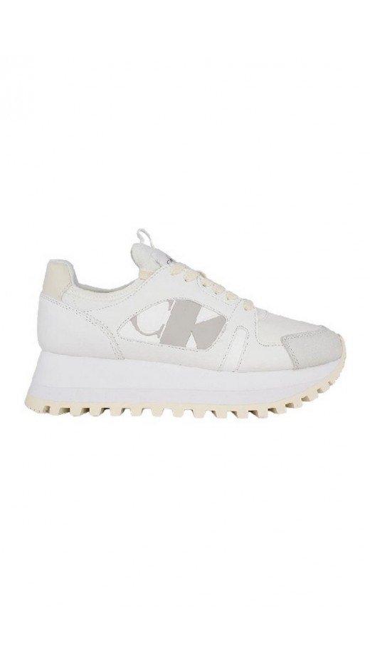 CALVIN KLEIN JEANS RUNNER LOW LACEUP MIX NBS ΠΑΟΥΤΣΙ ΓΥΝΑΙΚΕΙΟ BRIGHT WHITE