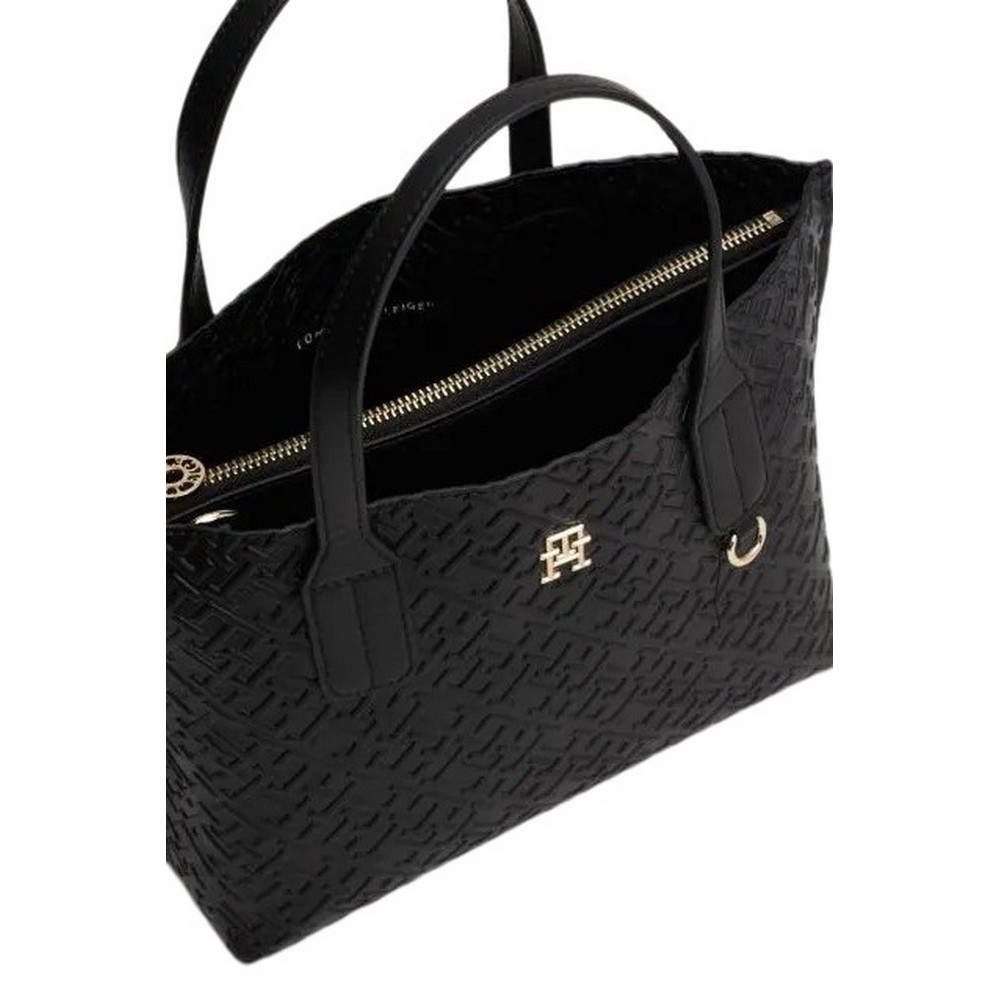 TOMMY HILFIGER DISTINCT SMALL TOTE MONO ΤΣΑΝΤΑ ΓΥΝΑΙΚΕΙΑ BLACK