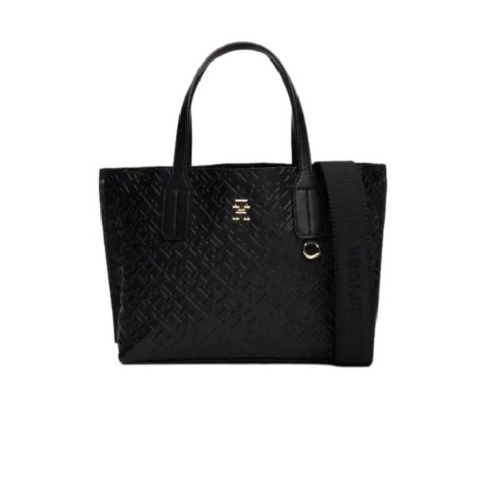 TOMMY HILFIGER DISTINCT SMALL TOTE MONO ΤΣΑΝΤΑ ΓΥΝΑΙΚΕΙΑ BLACK