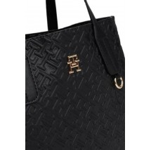 TOMMY HILFIGER DISTINCT SMALL TOTE MONO ΤΣΑΝΤΑ ΓΥΝΑΙΚΕΙΑ BLACK