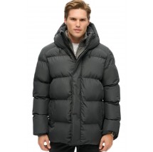 SUPERDRY D2 SDCD HOODED 5 BAFFLE SPORTS PUFFER ΜΠΟΥΦΑΝ ΑΝΔΡΙΚΟ EBONY