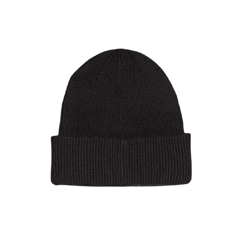 CALVIN KLEIN COTTON/WOOL FINE RIB BEANIE ΣΚΟΥΦΟΣ ΑΝΔΡΙΚΟΣ BLACK