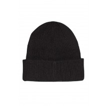 CALVIN KLEIN COTTON/WOOL FINE RIB BEANIE ΣΚΟΥΦΟΣ ΑΝΔΡΙΚΟΣ BLACK