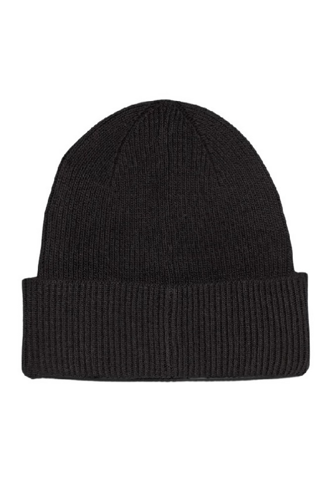 CALVIN KLEIN COTTON/WOOL FINE RIB BEANIE ΣΚΟΥΦΟΣ ΑΝΔΡΙΚΟΣ BLACK