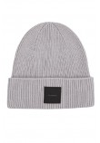 CALVIN KLEIN COTTON/WOOL FINE RIB BEANIE ΣΚΟΥΦΟΣ ΑΝΔΡΙΚΟΣ GREY