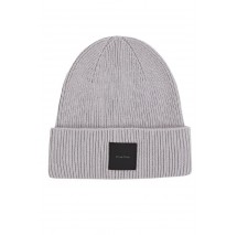 CALVIN KLEIN COTTON/WOOL FINE RIB BEANIE ΣΚΟΥΦΟΣ ΑΝΔΡΙΚΟΣ GREY