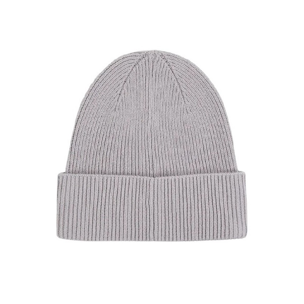 CALVIN KLEIN COTTON/WOOL FINE RIB BEANIE ΣΚΟΥΦΟΣ ΑΝΔΡΙΚΟΣ GREY