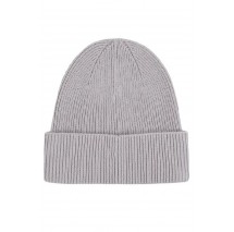 CALVIN KLEIN COTTON/WOOL FINE RIB BEANIE ΣΚΟΥΦΟΣ ΑΝΔΡΙΚΟΣ GREY