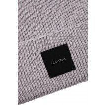 CALVIN KLEIN COTTON/WOOL FINE RIB BEANIE ΣΚΟΥΦΟΣ ΑΝΔΡΙΚΟΣ GREY