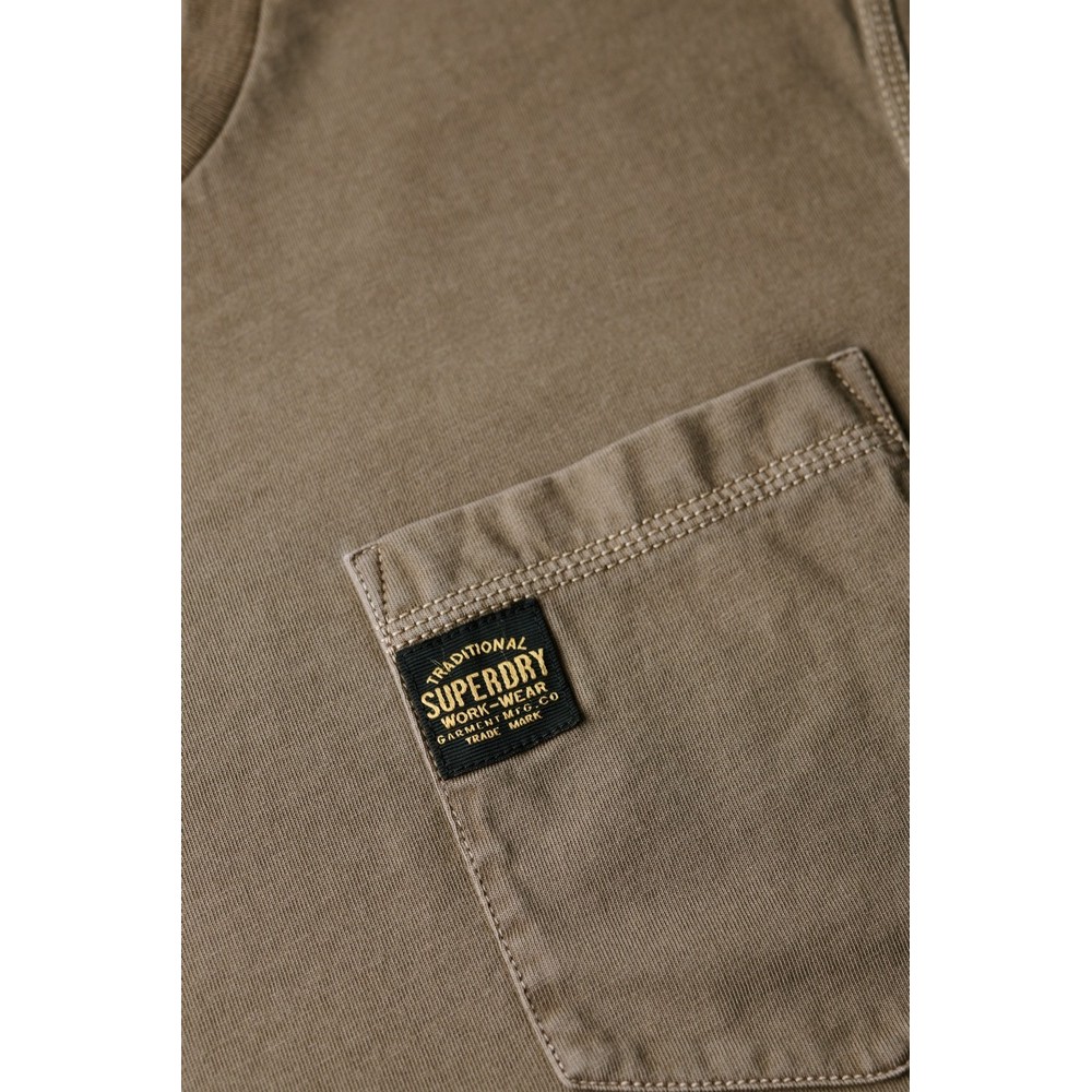 SUPERDRY D2 OVIN CONTRAST STITCH POCKET T-SHIRT ΜΠΛΟΥΖΑ ΑΝΔΡΙΚΗ BROWN