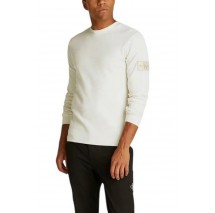 CALVIN KLEIN JEANS WAFFLE LS TEE ΜΠΛΟΥΖΑ ΑΝΔΡΙΚΗ IVORY