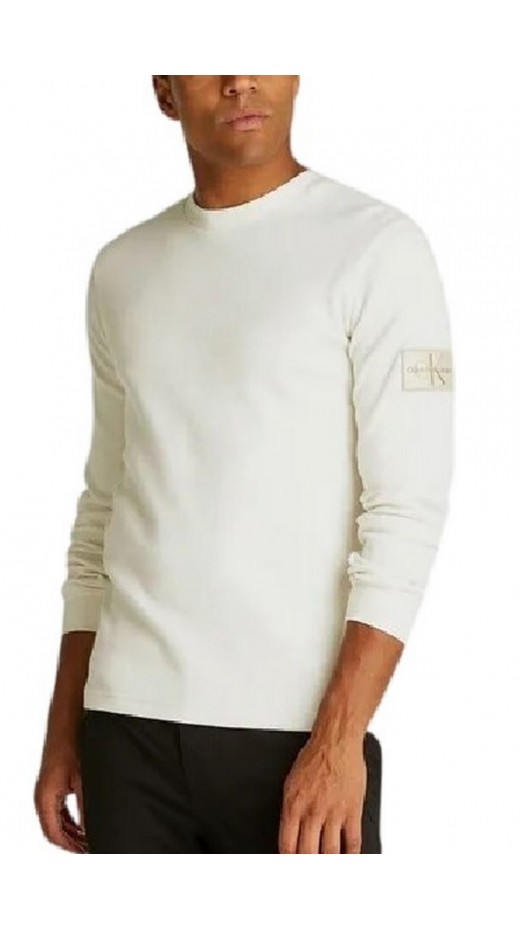 CALVIN KLEIN JEANS WAFFLE LS TEE ΜΠΛΟΥΖΑ ΑΝΔΡΙΚΗ IVORY