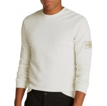 CALVIN KLEIN JEANS WAFFLE LS TEE ΜΠΛΟΥΖΑ ΑΝΔΡΙΚΗ IVORY