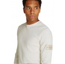 CALVIN KLEIN JEANS WAFFLE LS TEE ΜΠΛΟΥΖΑ ΑΝΔΡΙΚΗ IVORY