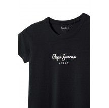 PEPE JEANS LONDON DROP 2 NEW VIRGINIA T-SHIRT ΜΠΛΟΥΖΑ ΓΥΝΑΙΚΕΙΑ BLACK