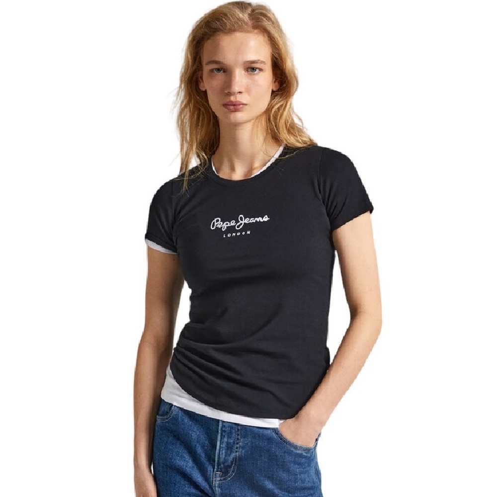 PEPE JEANS LONDON DROP 2 NEW VIRGINIA T-SHIRT ΜΠΛΟΥΖΑ ΓΥΝΑΙΚΕΙΑ BLACK