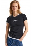 PEPE JEANS LONDON DROP 2 NEW VIRGINIA T-SHIRT ΜΠΛΟΥΖΑ ΓΥΝΑΙΚΕΙΑ BLACK