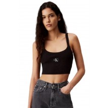 CALVIN KLEIN JEANS WOVEN LABEL RIB BRALETTE ΤΟΠ ΓΥΝΑΙΚΕΙΟ BLACK