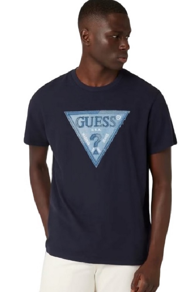 GUESS TRIANGLE PATCH T-SHIRT ΜΠΛΟΥΖΑ ΑΝΔΡΙΚΗ NAVY