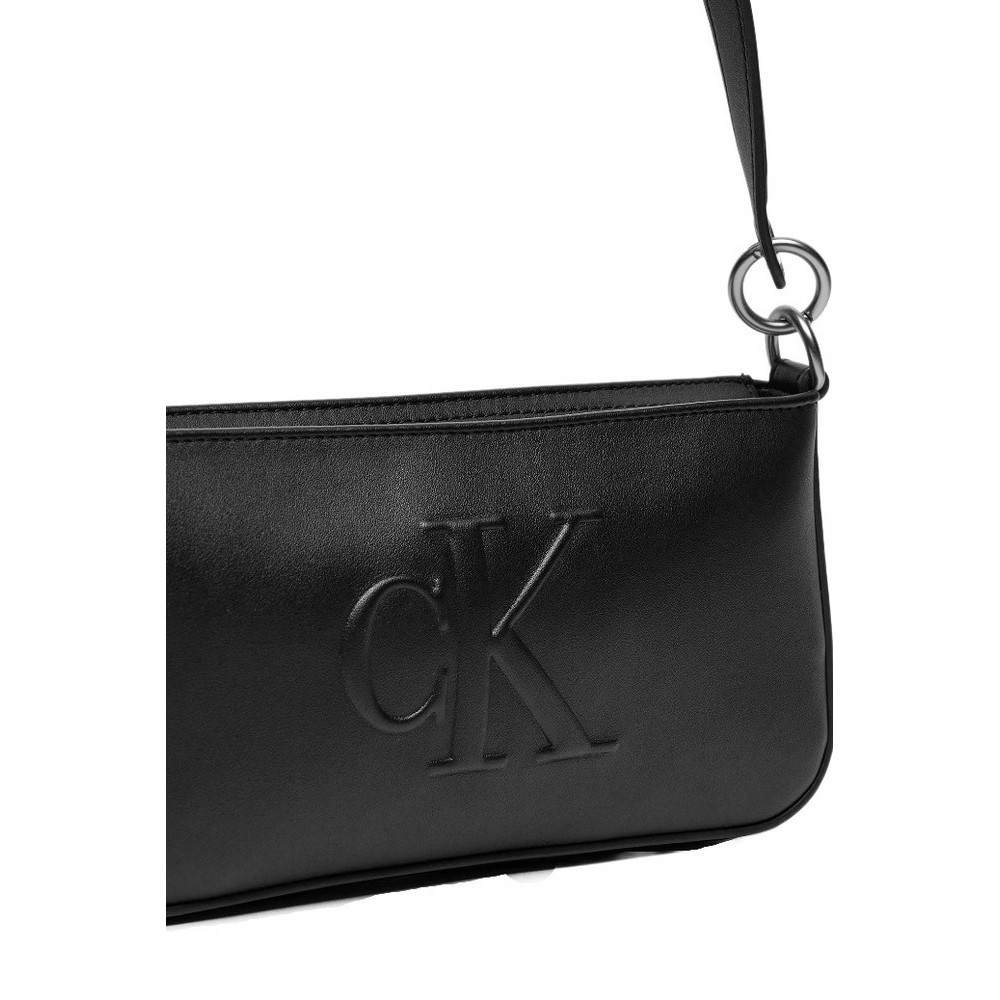 CALVIN KLEIN JEANS SCULPTED SHOULDER POUCH25 DEBOSS ΤΣΑΝΤΑ ΓΥΝΑΙΚΕΙΑ BLACK