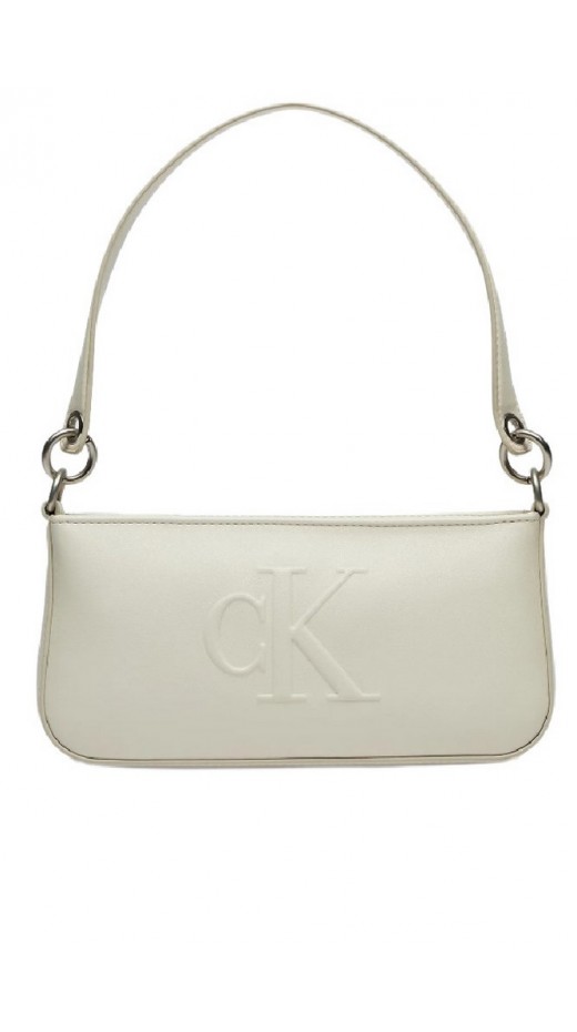 CALVIN KLEIN JEANS SCULPTED SHOULDER POUCH25 DEBOSS ΤΣΑΝΤΑ ΓΥΝΑΙΚΕΙΑ ECRU