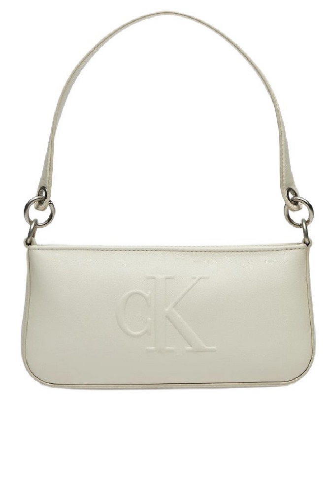 CALVIN KLEIN JEANS SCULPTED SHOULDER POUCH25 DEBOSS ΤΣΑΝΤΑ ΓΥΝΑΙΚΕΙΑ ECRU