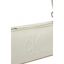 CALVIN KLEIN JEANS SCULPTED SHOULDER POUCH25 DEBOSS ΤΣΑΝΤΑ ΓΥΝΑΙΚΕΙΑ ECRU