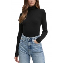 CALVIN KLEIN JEANS WOVEN LABEL ROLL NECK SWEATER ΜΠΛΟΥΖΑ ΓΥΝΑΙΚΕΙΑ BLACK