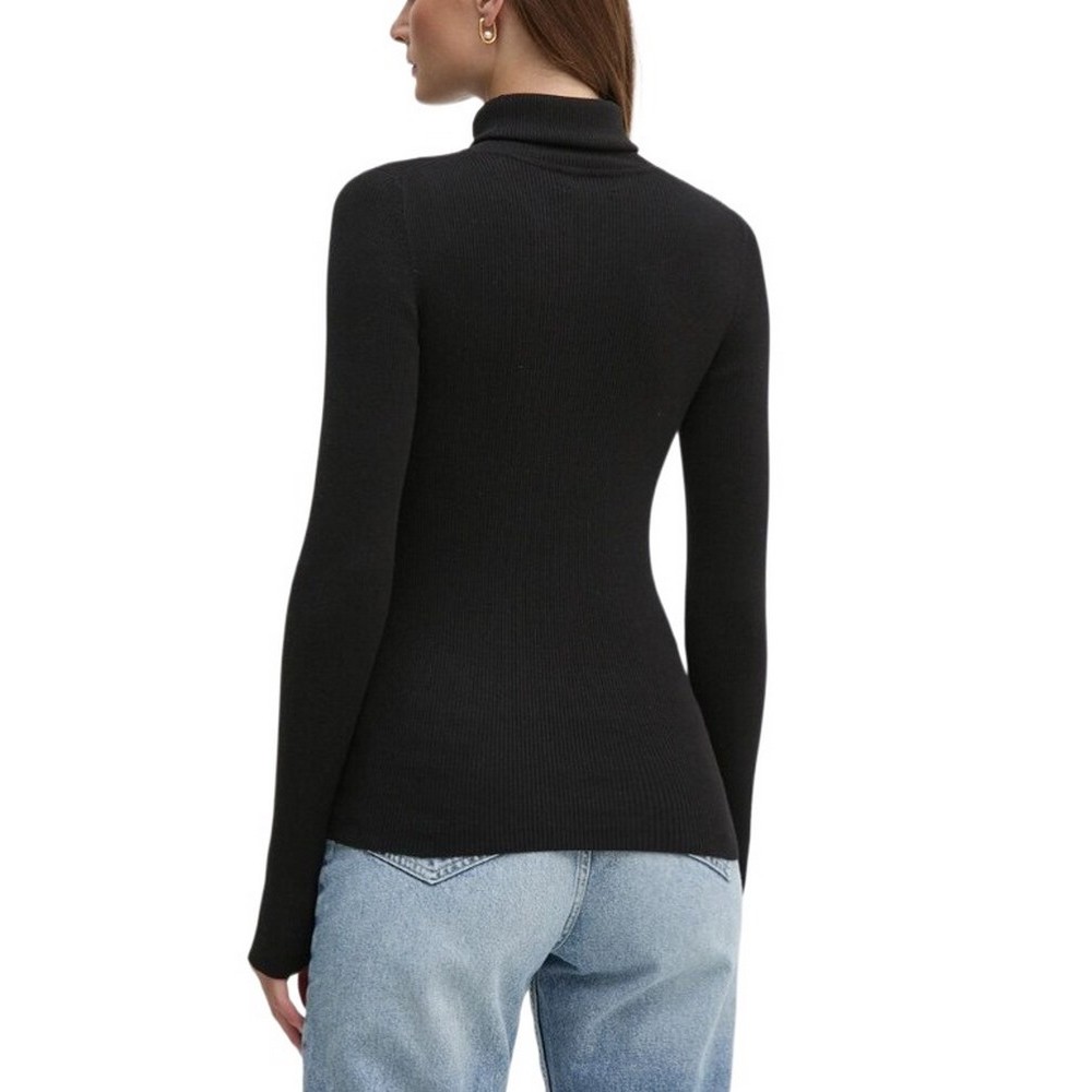 CALVIN KLEIN JEANS WOVEN LABEL ROLL NECK SWEATER ΜΠΛΟΥΖΑ ΓΥΝΑΙΚΕΙΑ BLACK