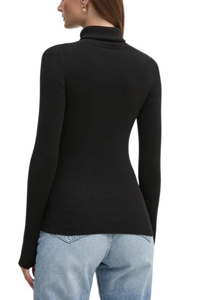 CALVIN KLEIN JEANS WOVEN LABEL ROLL NECK SWEATER ΜΠΛΟΥΖΑ ΓΥΝΑΙΚΕΙΑ BLACK