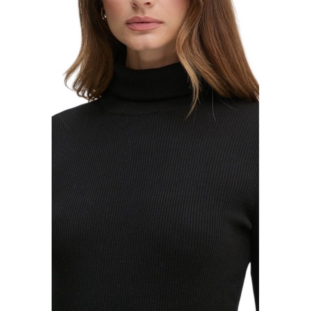 CALVIN KLEIN JEANS WOVEN LABEL ROLL NECK SWEATER ΜΠΛΟΥΖΑ ΓΥΝΑΙΚΕΙΑ BLACK